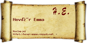 Hevér Emma névjegykártya