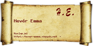 Hevér Emma névjegykártya